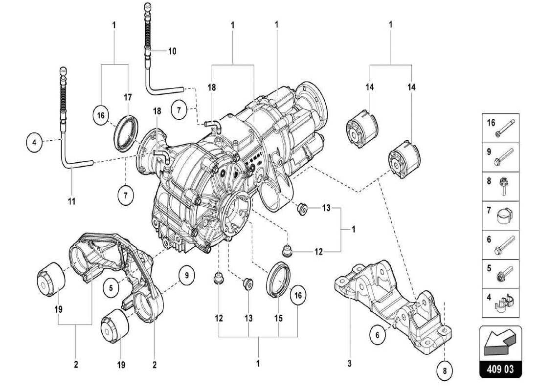 a part diagram from the lamborghini centenario parts catalogue