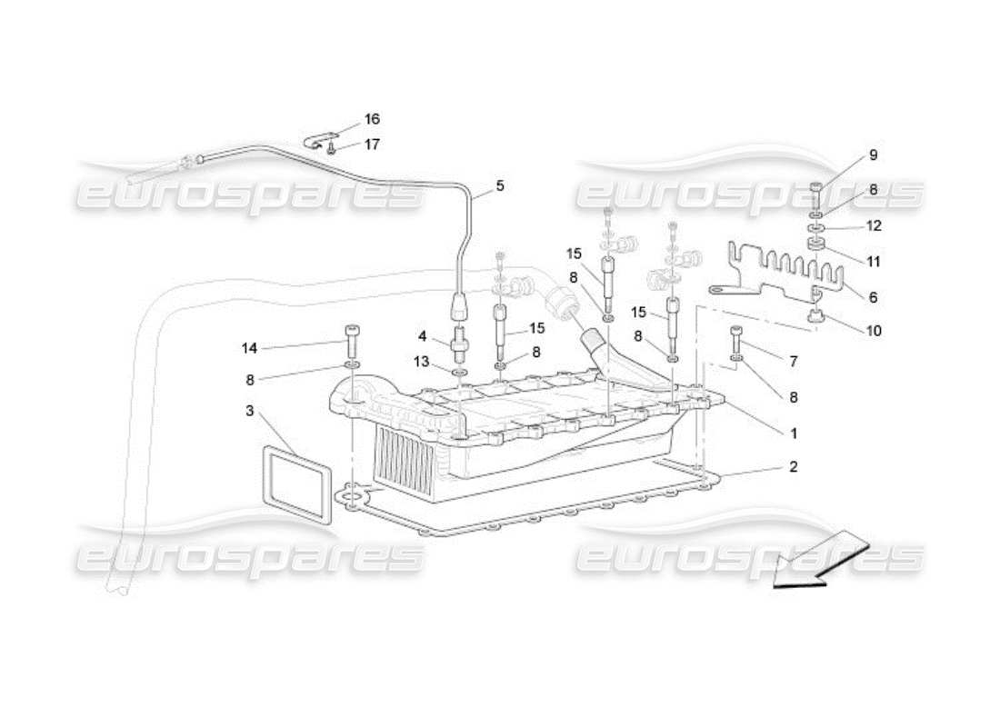 a part diagram from the maserati quattroporte m139 (2005-2013) parts catalogue