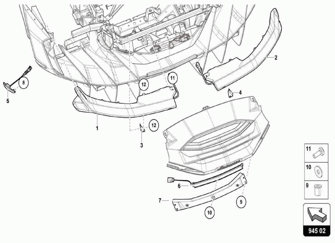 a part diagram from the lamborghini centenario parts catalogue