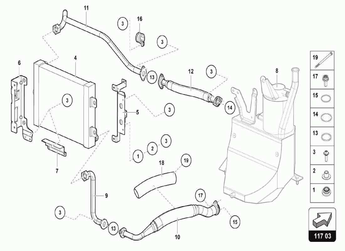 a part diagram from the lamborghini centenario parts catalogue