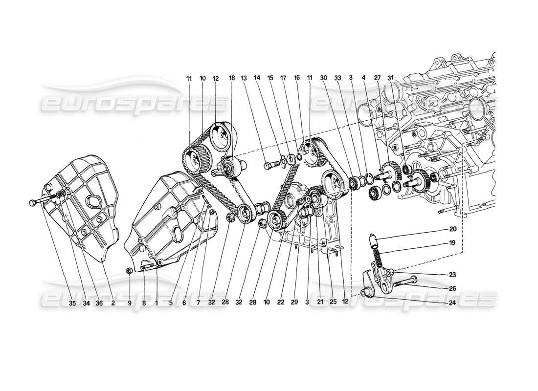 VIEW PARTS DIAGRAMS FROM THE FERRARI MONDIAL PARTS CATALOGUE a part diagram from the ferrari mondial parts catalogue
