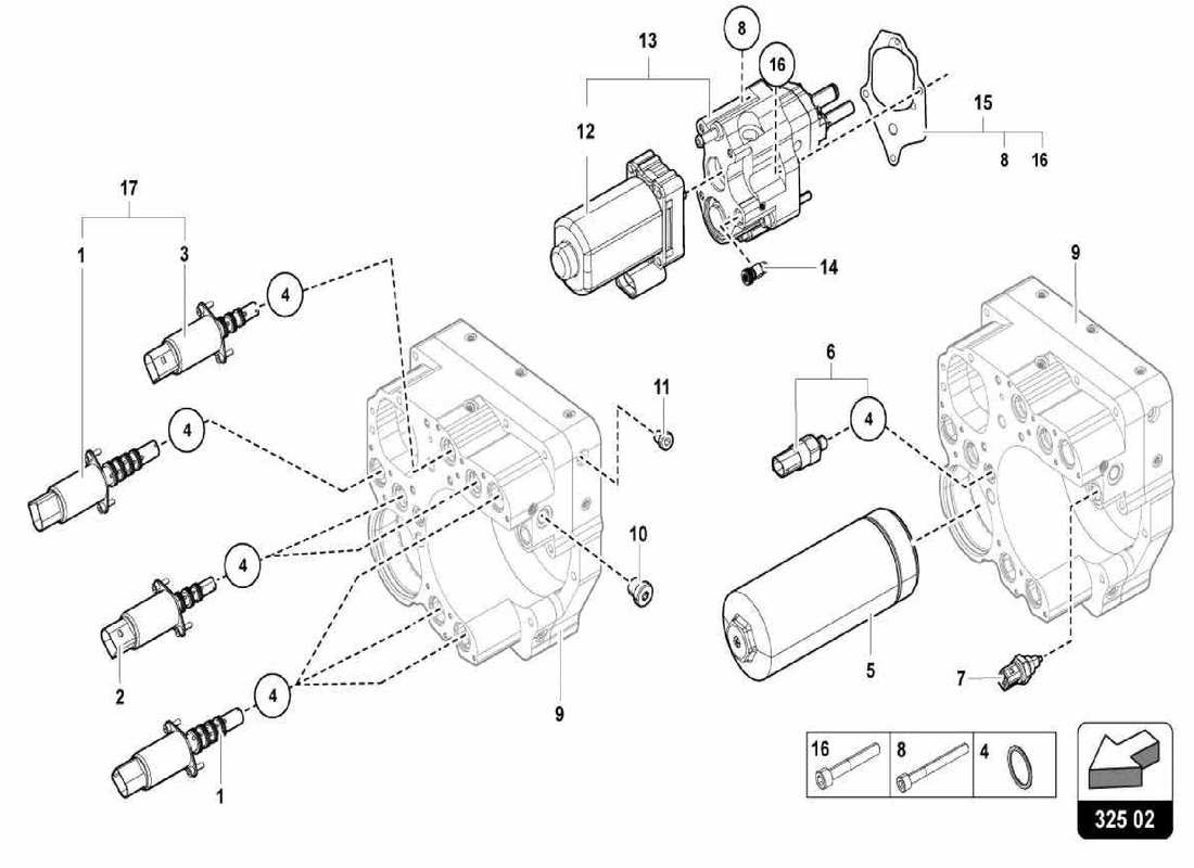 a part diagram from the lamborghini centenario parts catalogue