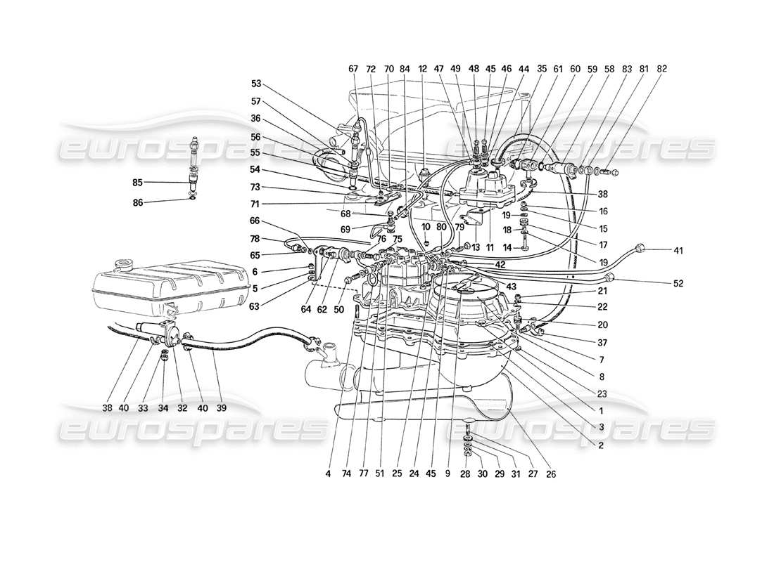 a part diagram from the ferrari 208 parts catalogue