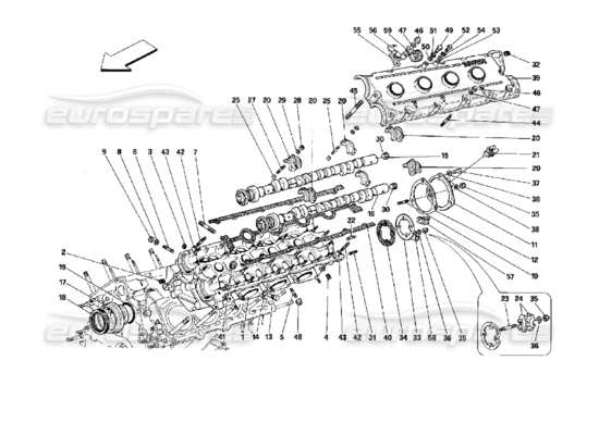 a part diagram from the ferrari mondial parts catalogue