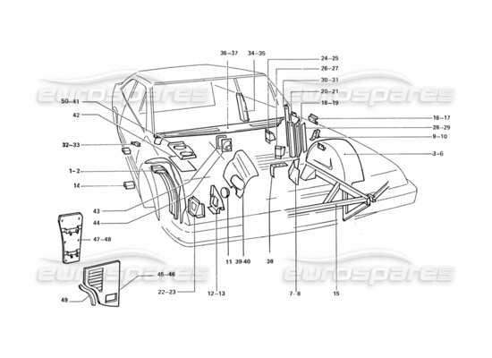 a part diagram from the ferrari 412 parts catalogue