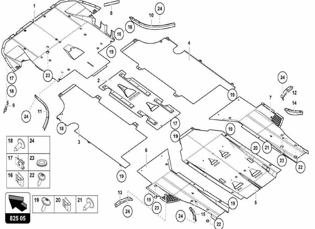 a part diagram from the lamborghini centenario spider parts catalogue