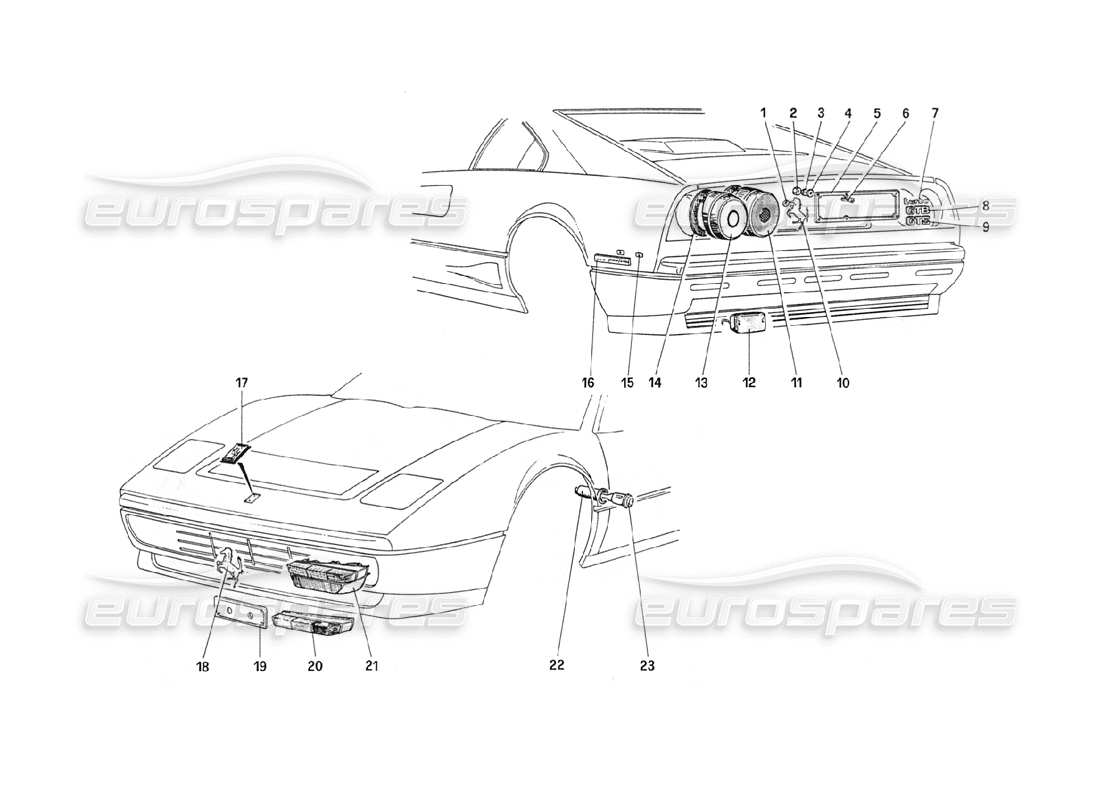 a part diagram from the ferrari 208 parts catalogue