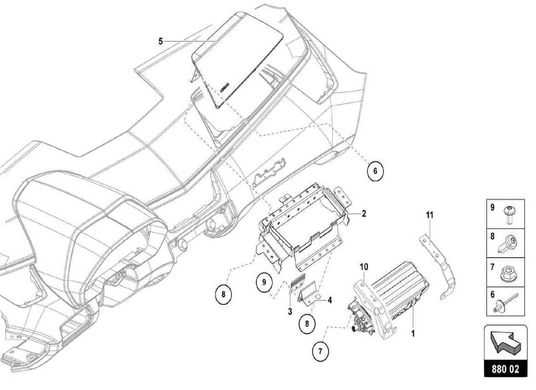 a part diagram from the lamborghini centenario parts catalogue