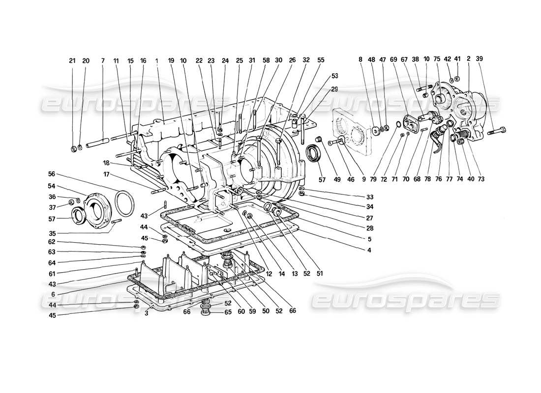 VIEW PARTS DIAGRAMS FROM THE FERRARI 308 PARTS CATALOGUE a part diagram from the ferrari 308 parts catalogue