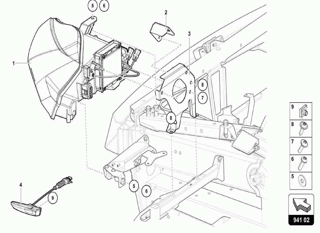 a part diagram from the lamborghini centenario parts catalogue