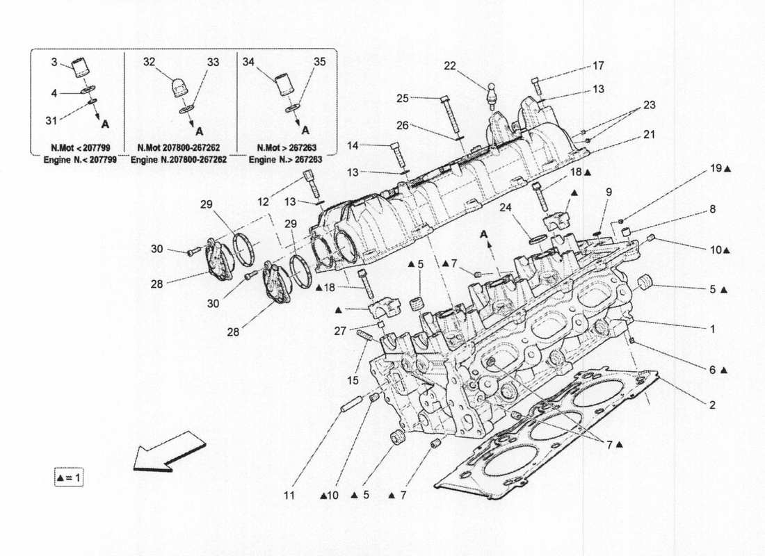 a part diagram from the maserati qtp. v6 3.0 bt 410bhp 2wd 2017 parts catalogue