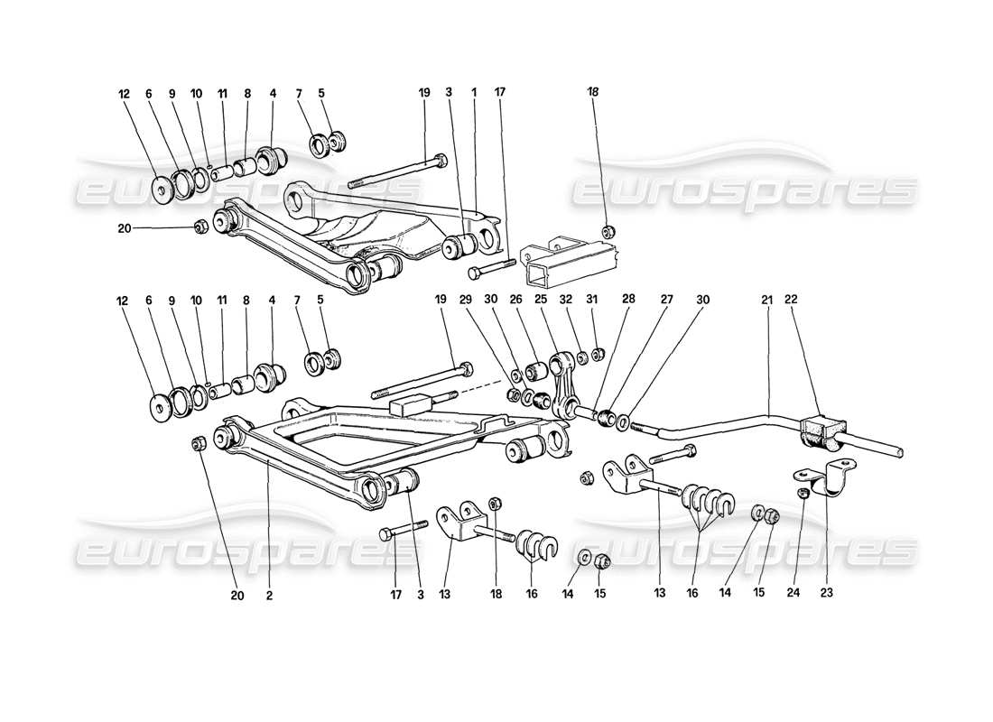 a part diagram from the ferrari 208 turbo (1989) parts catalogue