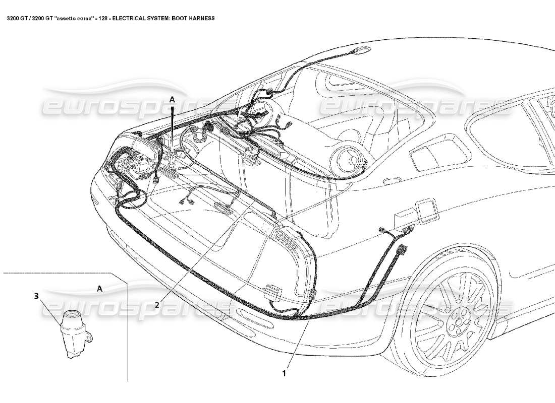 a part diagram from the Maserati 3200 GT/GTA/Assetto Corsa parts catalogue