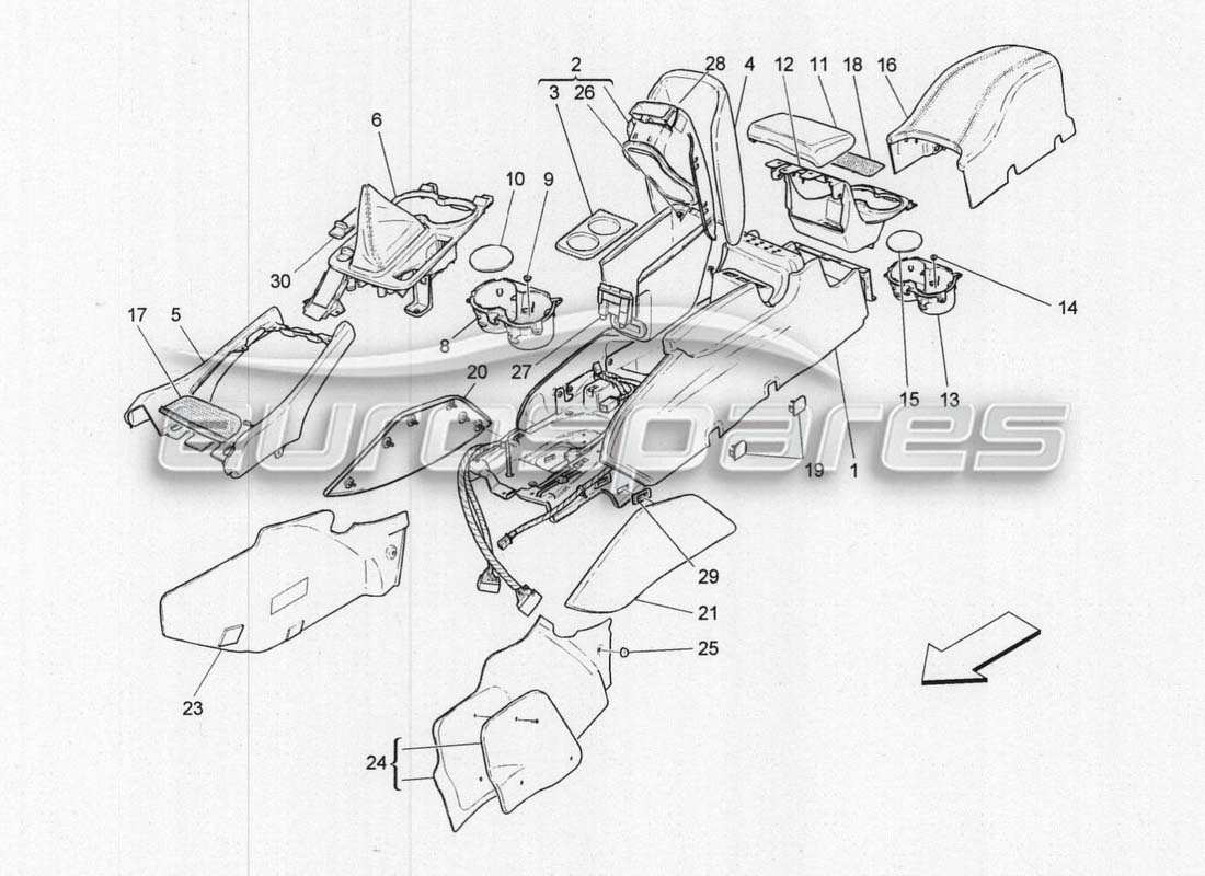 VIEW PARTS DIAGRAMS FROM THE MASERATI GRANCABRIO MC CENTENARIO PARTS CATALOGUE a part diagram from the maserati grancabrio mc centenario parts catalogue