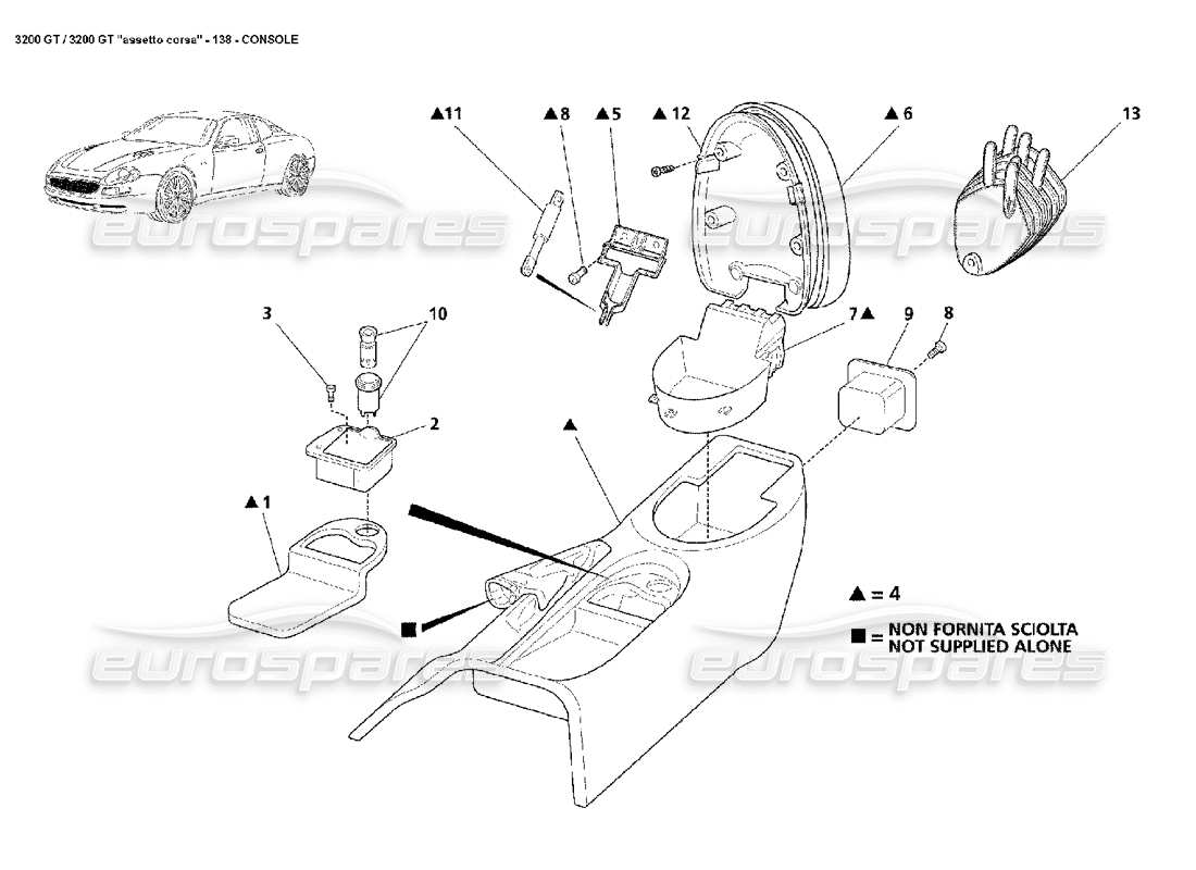 a part diagram from the Maserati 3200 GT/GTA/Assetto Corsa parts catalogue