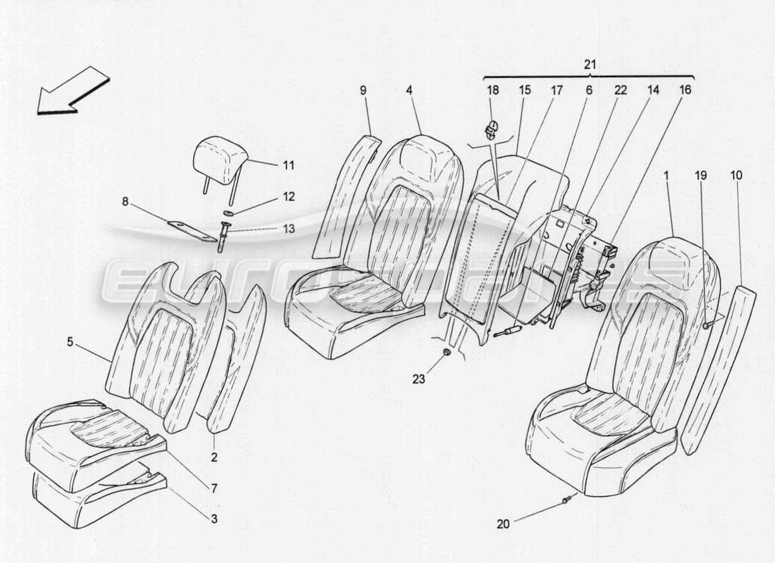 a part diagram from the maserati qtp. v8 3.8 530bhp auto 2015 parts catalogue