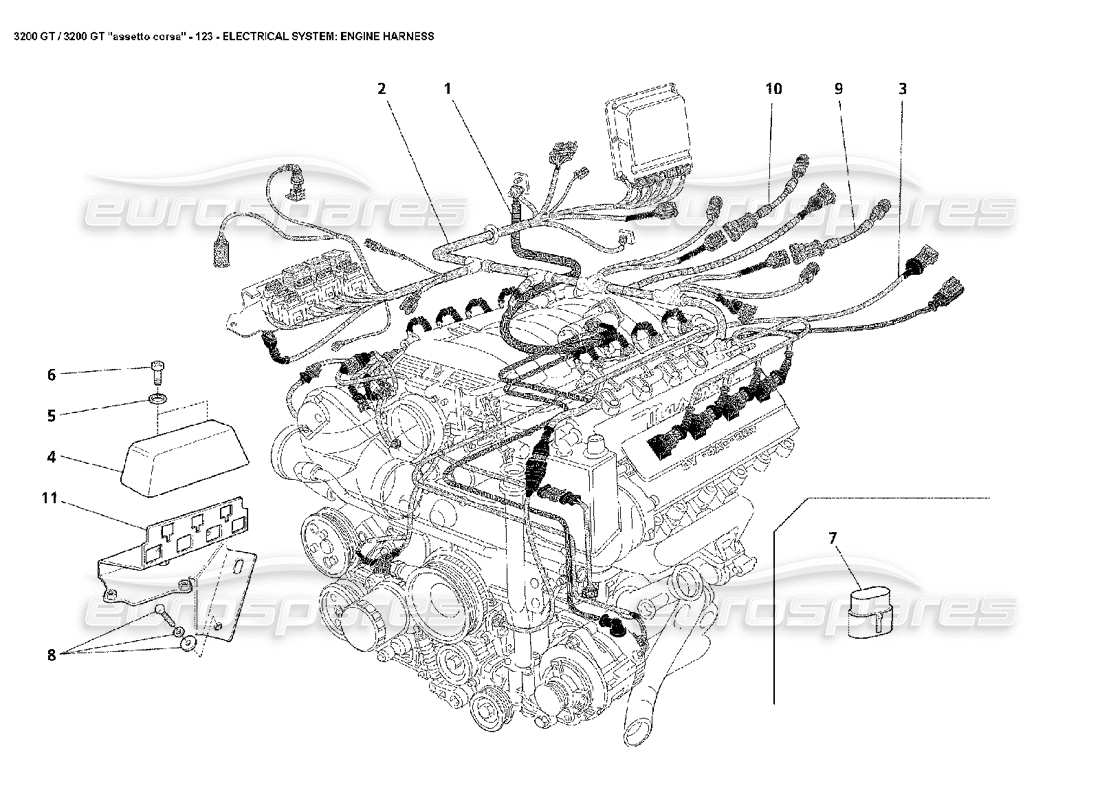 a part diagram from the Maserati 3200 GT/GTA/Assetto Corsa parts catalogue