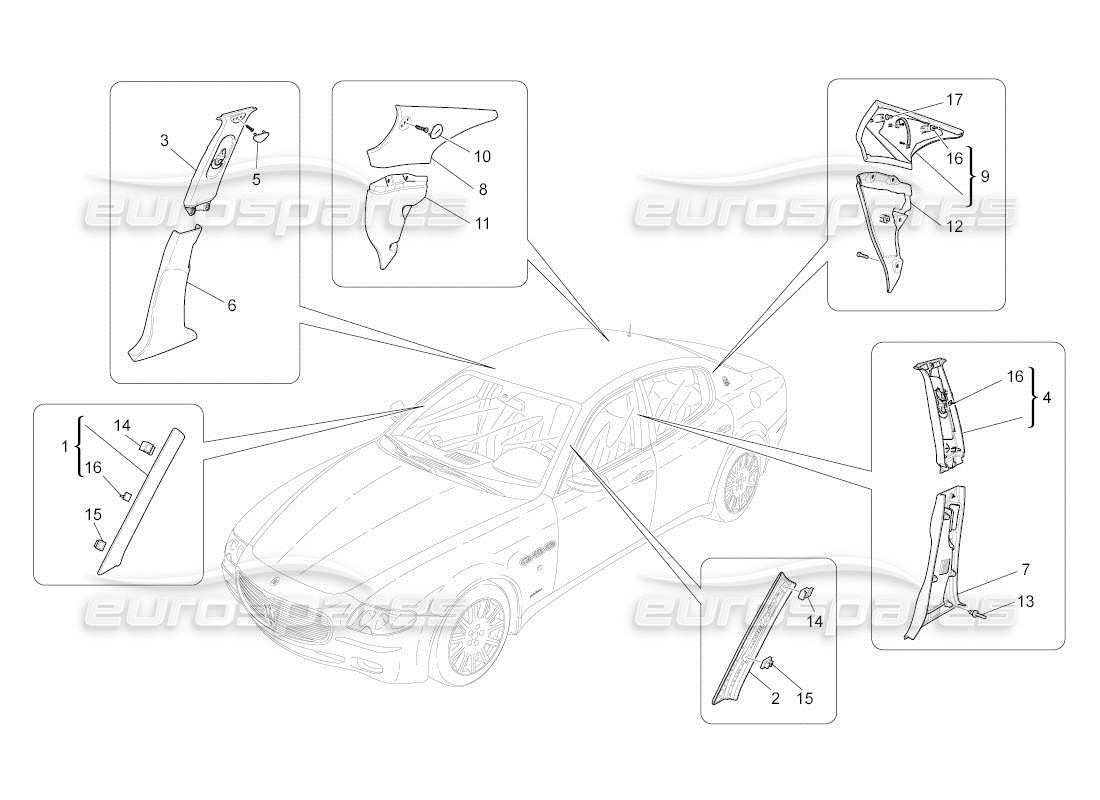 a part diagram from the maserati qtp. (2010) 4.2 auto parts catalogue