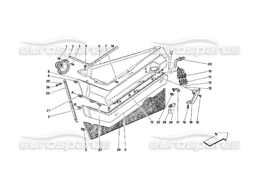 VIEW PARTS DIAGRAMS FROM THE FERRARI 348 PARTS CATALOGUE a part diagram from the ferrari 348 parts catalogue