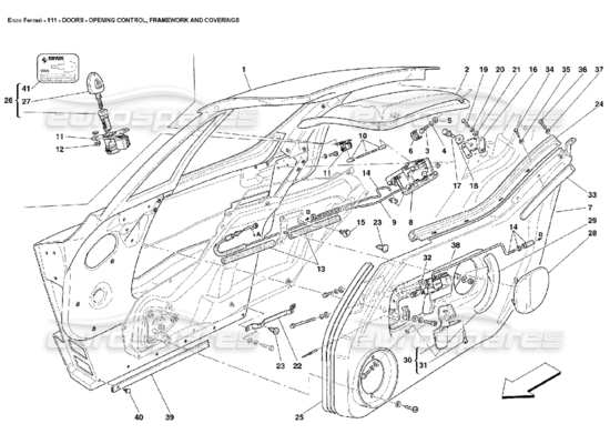 a part diagram from the ferrari enzo parts catalogue