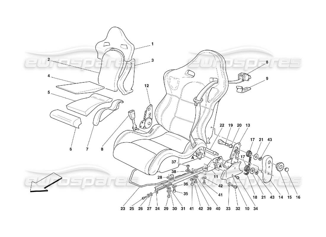 VIEW PARTS DIAGRAMS FROM THE FERRARI 355 PARTS CATALOGUE a part diagram from the ferrari 355 parts catalogue