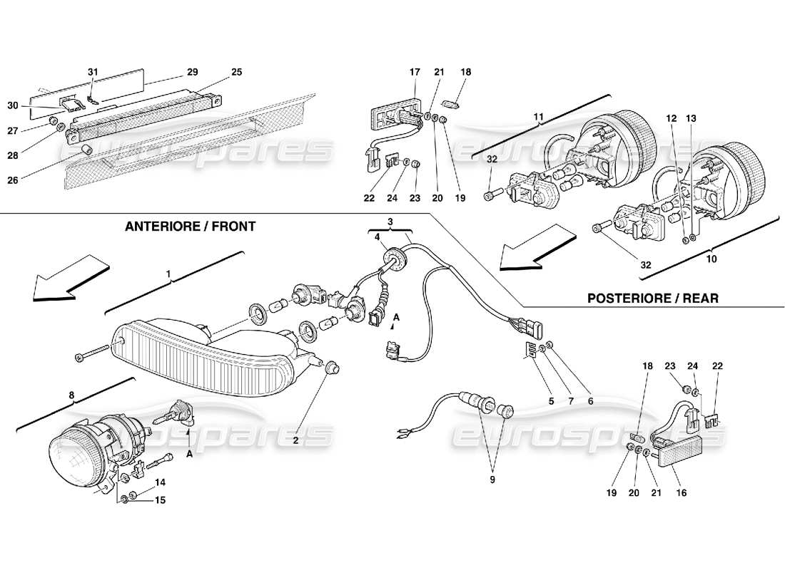 a part diagram from the ferrari 355 parts catalogue