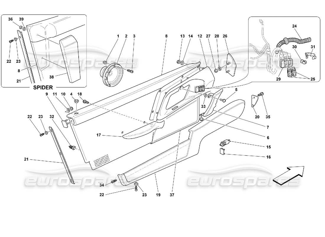 a part diagram from the ferrari 355 parts catalogue