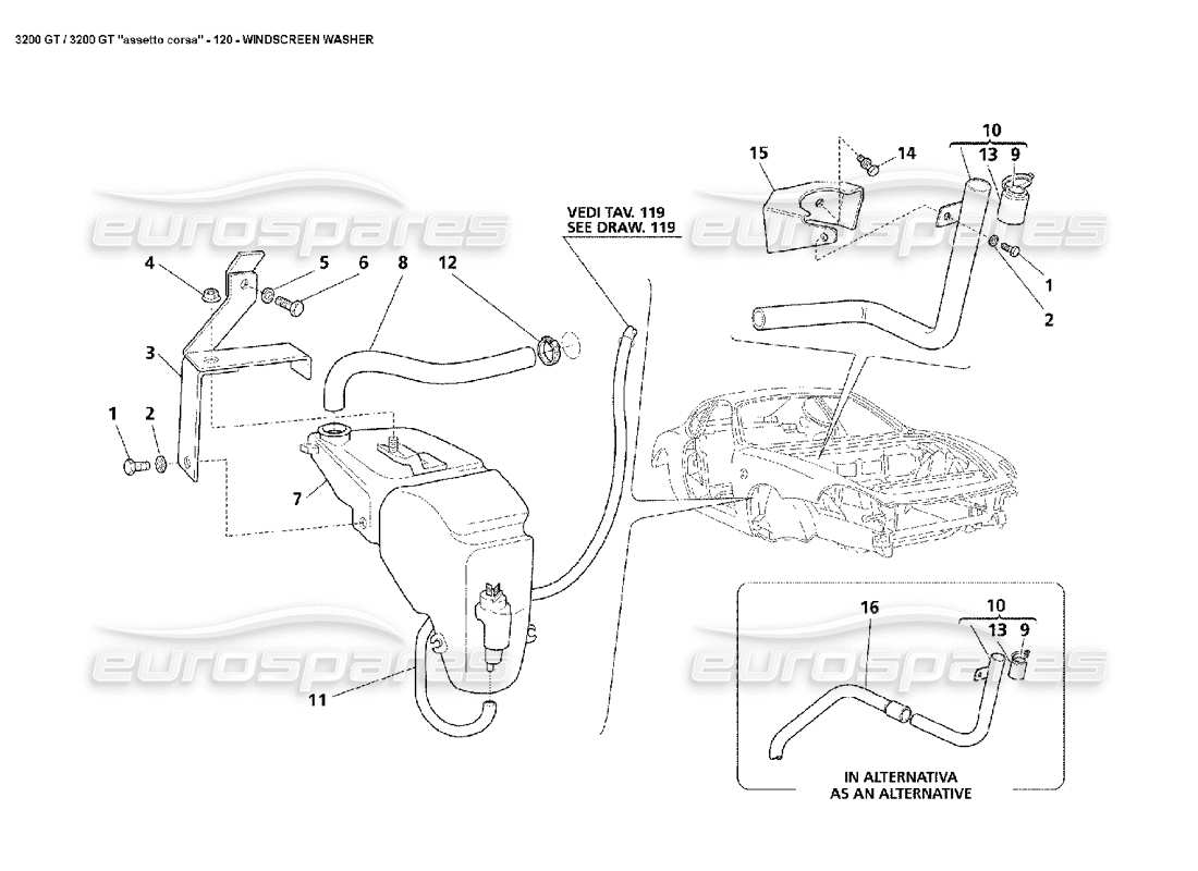 a part diagram from the Maserati 3200 GT/GTA/Assetto Corsa parts catalogue