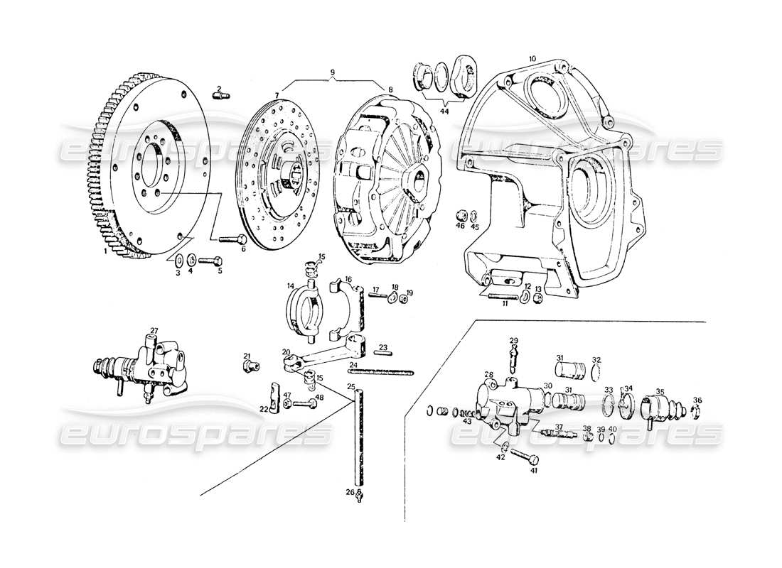 VIEW PARTS DIAGRAMS FROM THE MASERATI KHAMSIN PARTS CATALOGUE a part diagram from the maserati khamsin parts catalogue