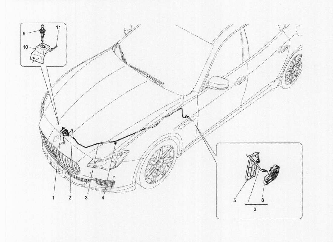 a part diagram from the maserati quattroporte m156 (2014 onwards) parts catalogue