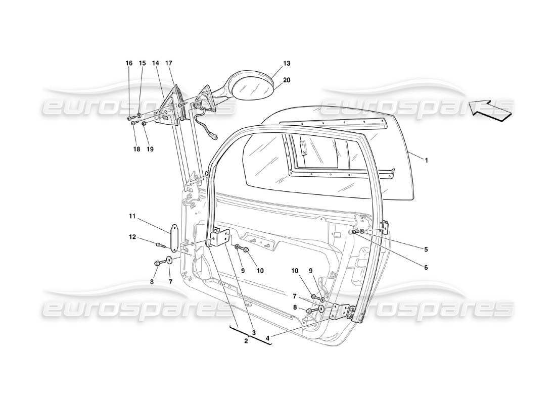 a part diagram from the ferrari 360 challenge (2000) parts catalogue