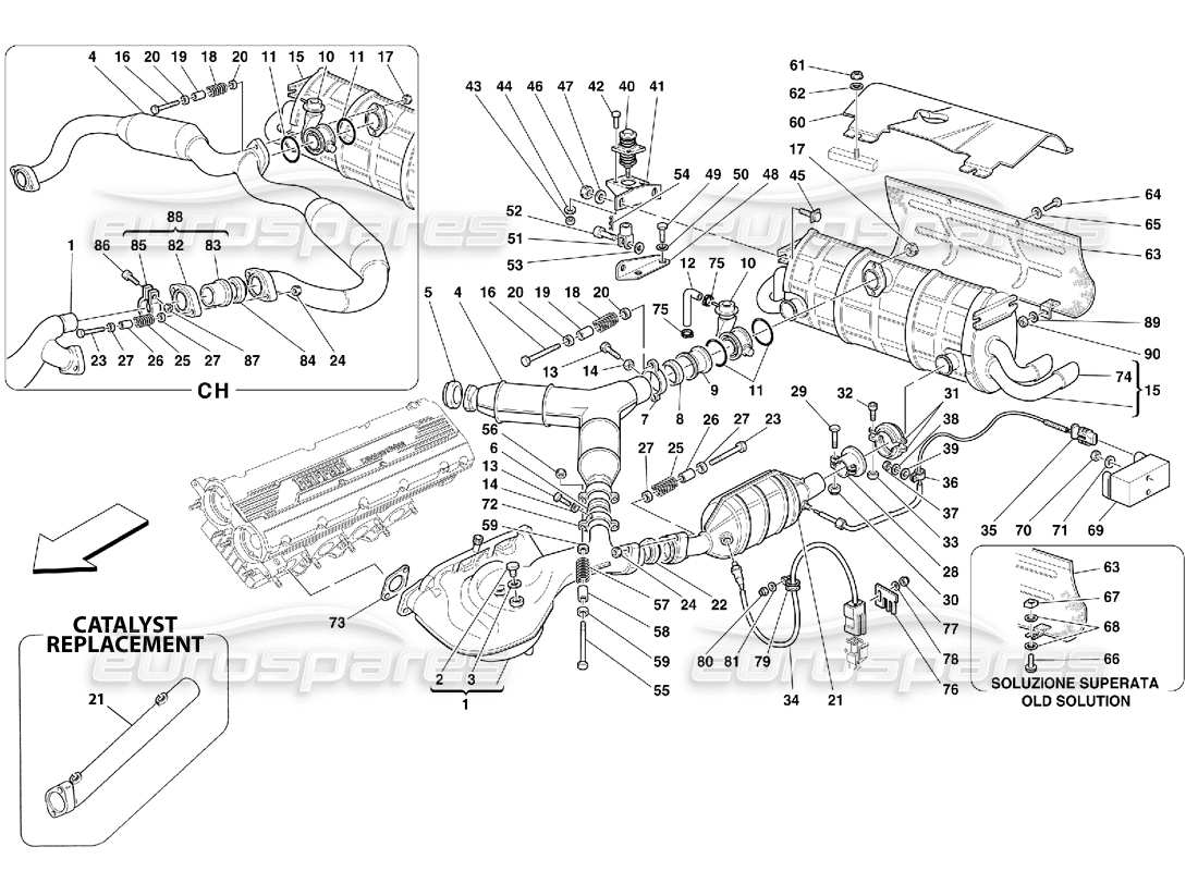 a part diagram from the ferrari 355 parts catalogue