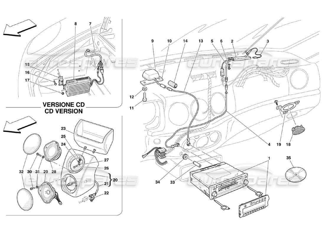 a part diagram from the ferrari 360 parts catalogue
