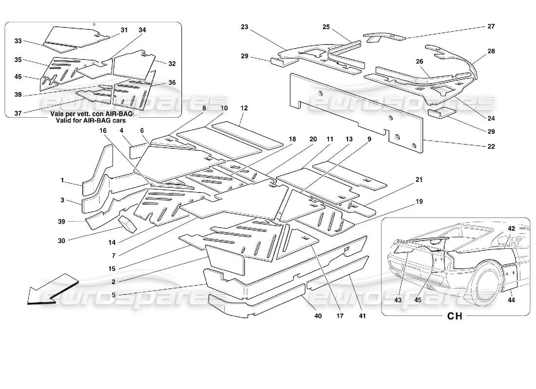 a part diagram from the Ferrari 355 (2.7 Motronic) parts catalogue