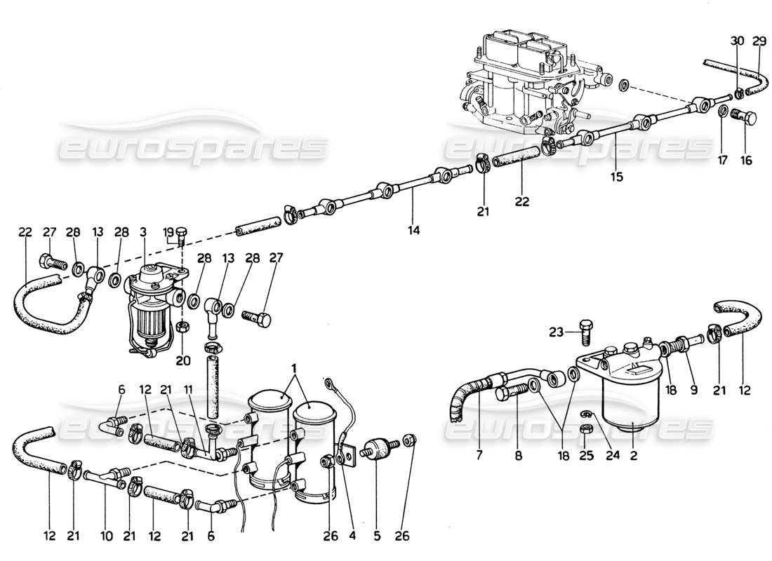a part diagram from the ferrari 365 gtb4 daytona (1969) parts catalogue