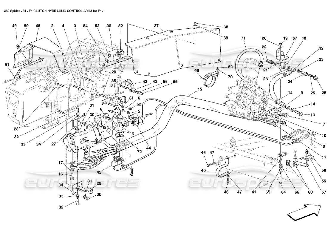 a part diagram from the Ferrari 360 Spider parts catalogue