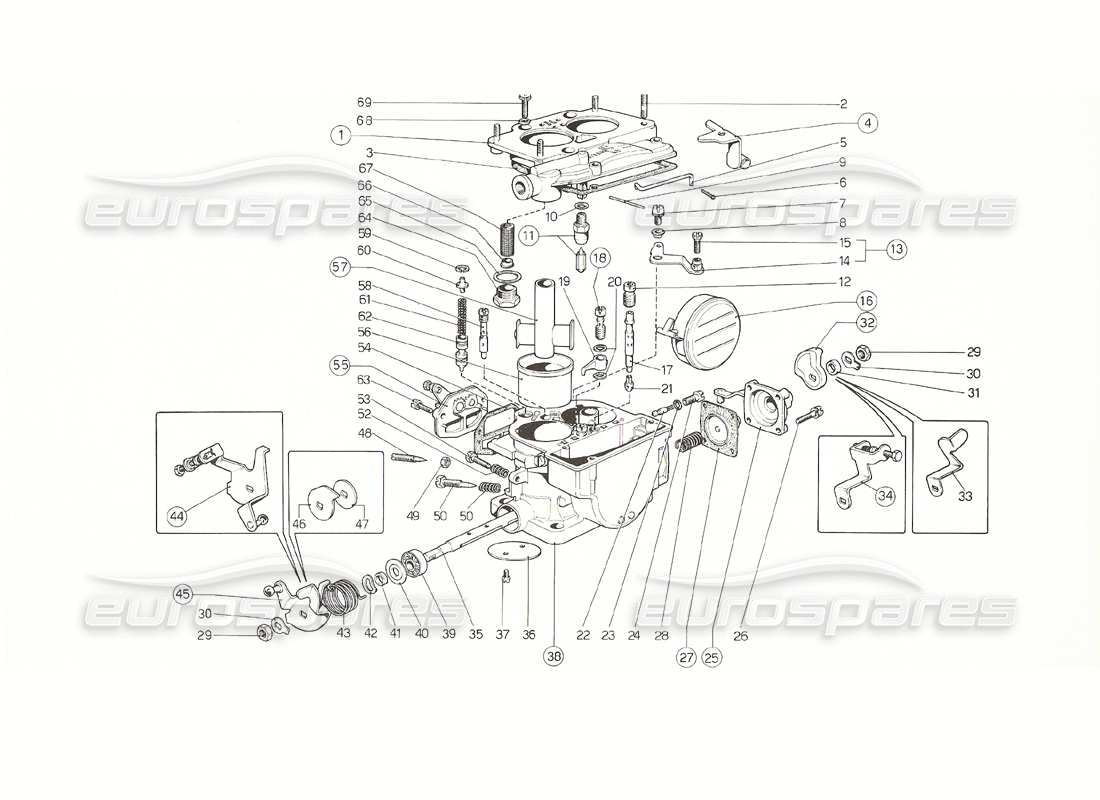 a part diagram from the Ferrari 308 GT4 Dino (1976) parts catalogue