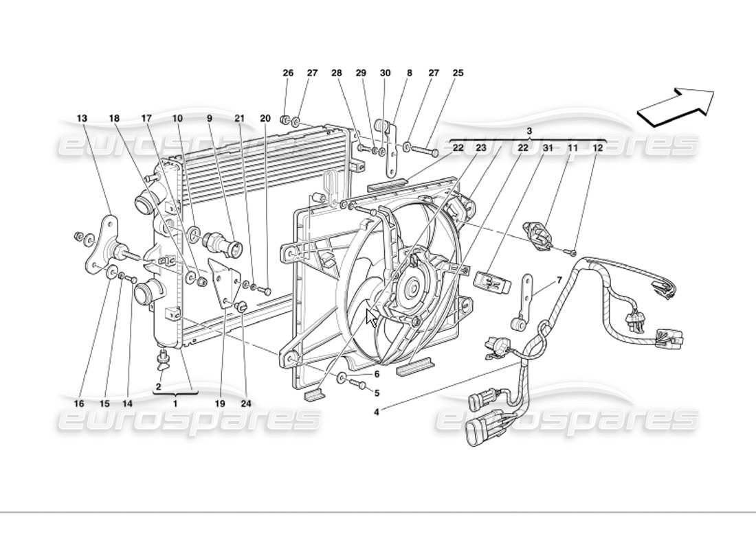 a part diagram from the ferrari 360 modena parts catalogue