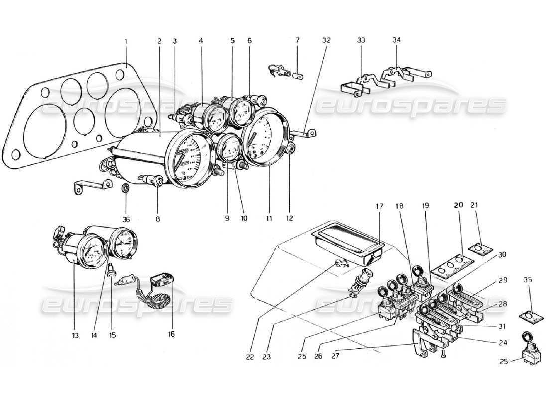 VIEW PARTS DIAGRAMS FROM THE FERRARI 308 PARTS CATALOGUE a part diagram from the ferrari 308 parts catalogue