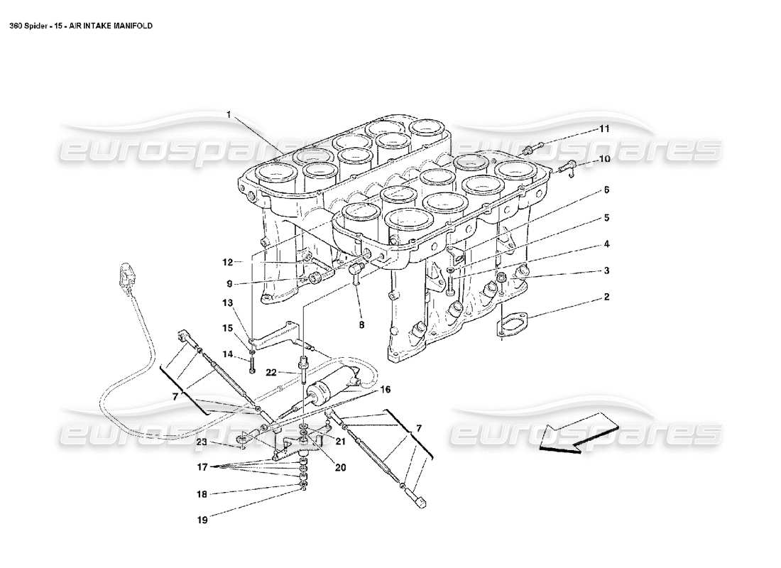 a part diagram from the Ferrari 360 Spider parts catalogue
