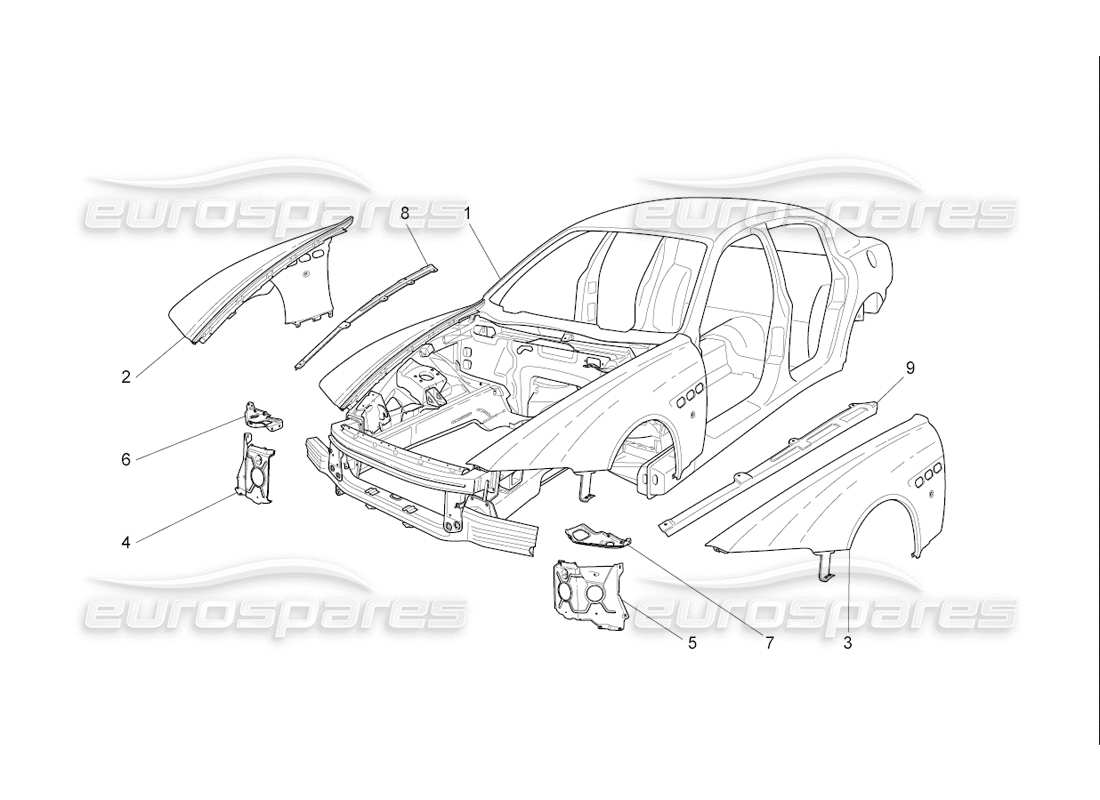 a part diagram from the maserati quattroporte m139 (2005-2013) parts catalogue