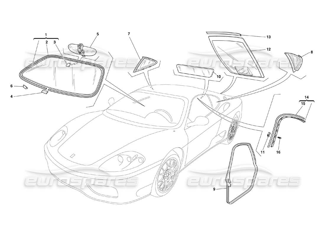 a part diagram from the Ferrari 360 Challenge (2000) parts catalogue