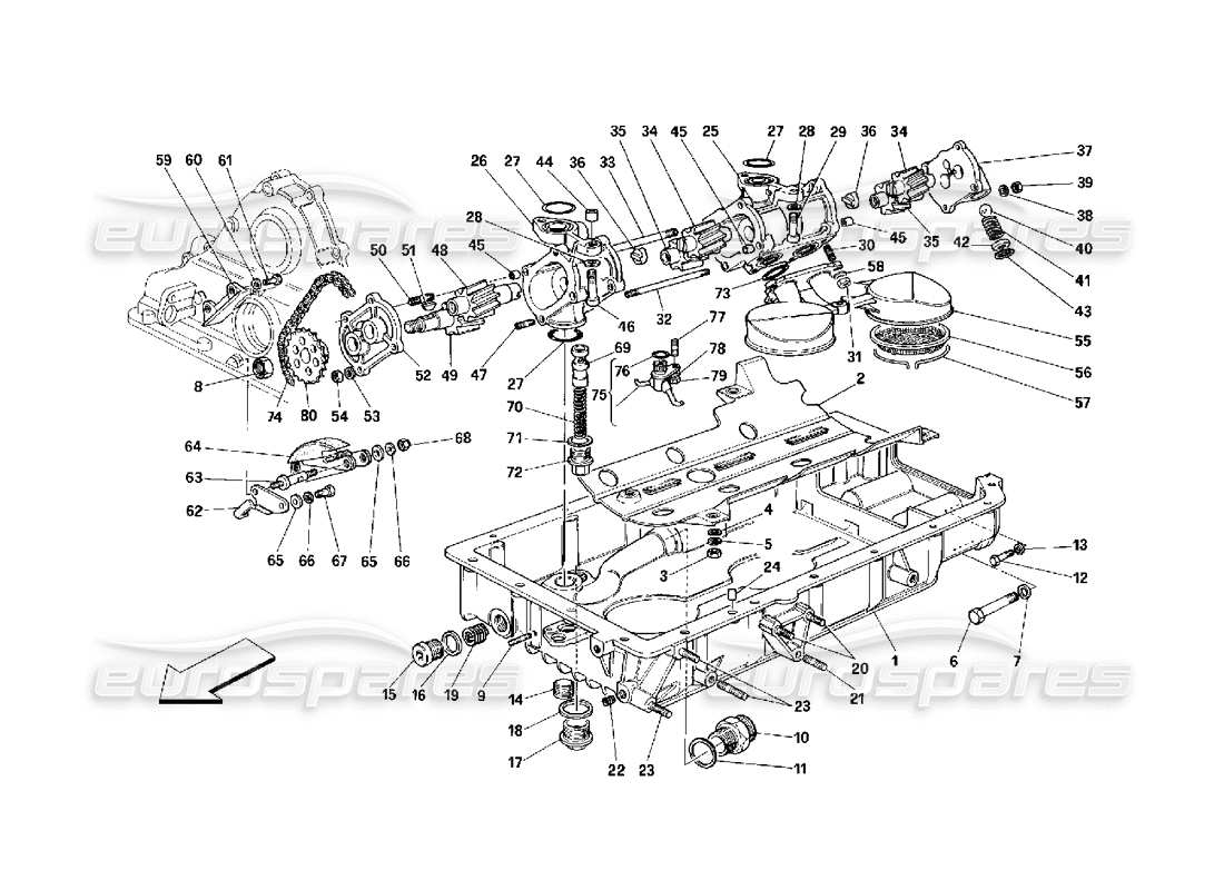 a part diagram from the ferrari 348 (2.7 motronic) parts catalogue