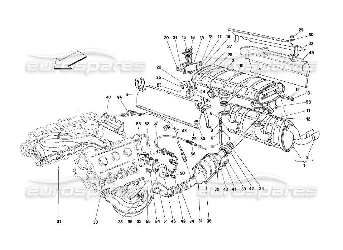 VIEW PARTS DIAGRAMS FROM THE FERRARI 348 PARTS CATALOGUE a part diagram from the ferrari 348 parts catalogue