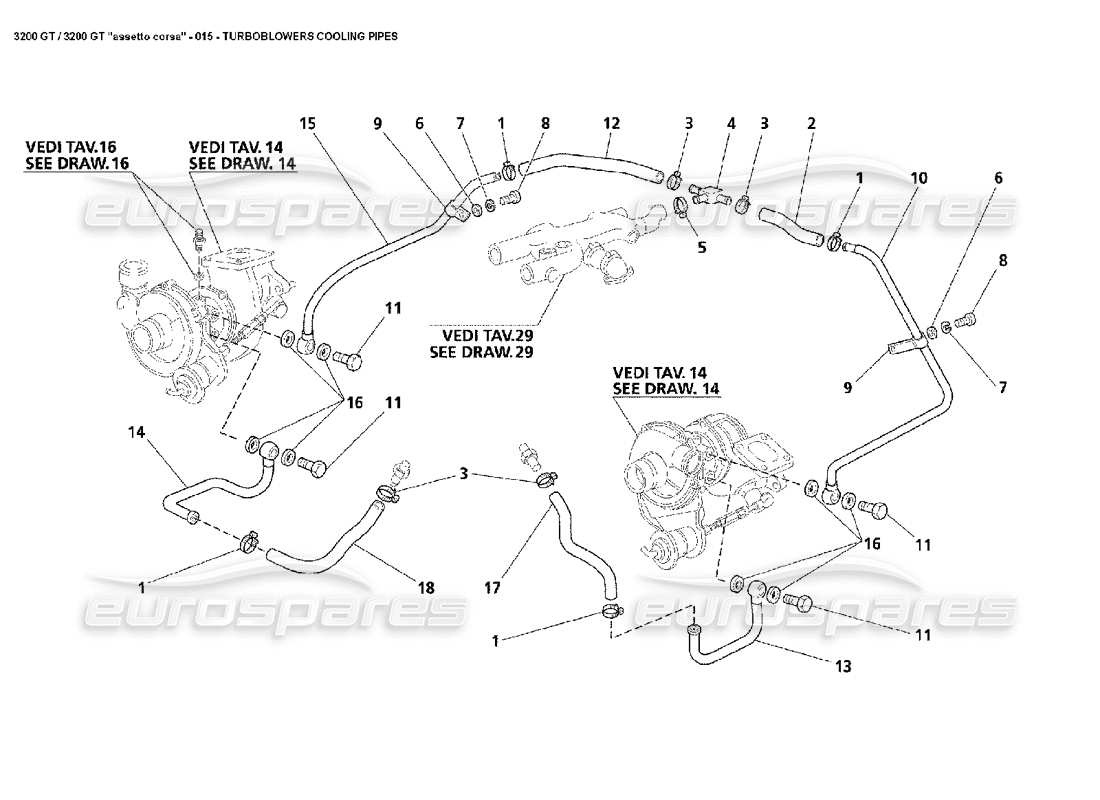 a part diagram from the Maserati 3200 GT/GTA/Assetto Corsa parts catalogue