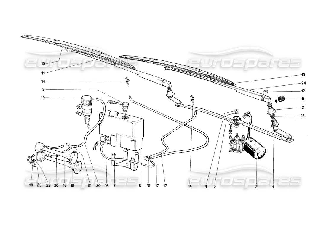 a part diagram from the ferrari mondial 8 (1981) parts catalogue