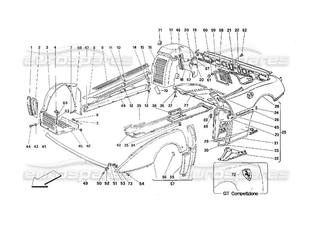 a part diagram from the ferrari 348 (2.7 motronic) parts catalogue