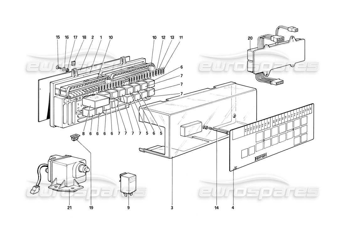 a part diagram from the ferrari mondial parts catalogue