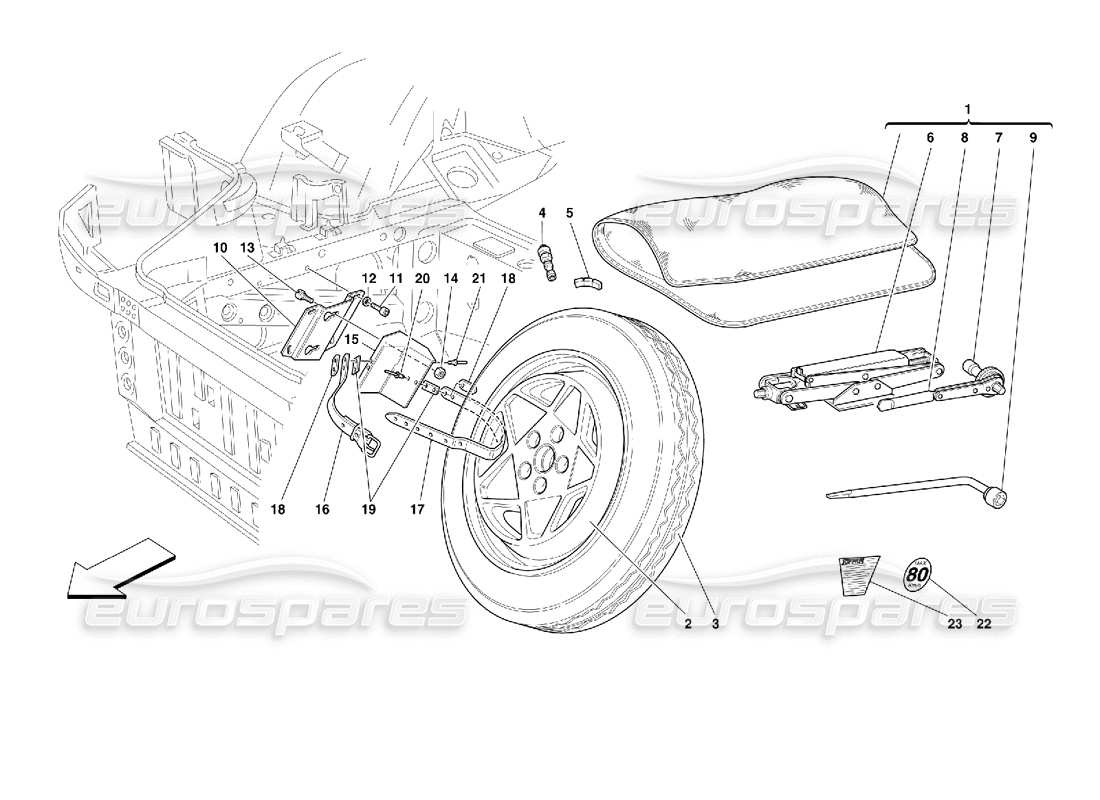 a part diagram from the ferrari 355 (2.7 motronic) parts catalogue