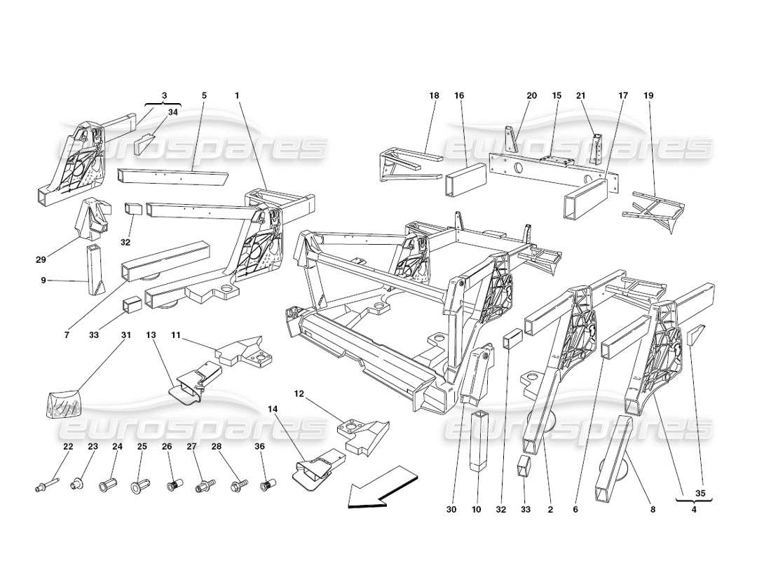a part diagram from the ferrari 430 challenge (2006) parts catalogue
